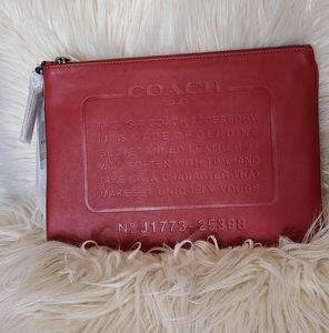 Coach Red Leather Clutch Wrislet